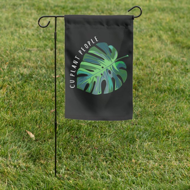 CU Plant People garden flag (black) (In SItu)