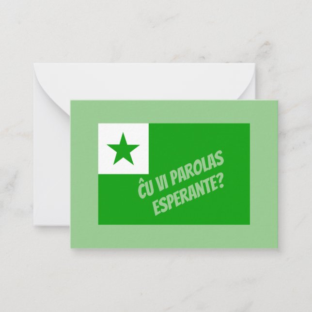 Ĉu vi parolas Esperante? Note Card (Front)
