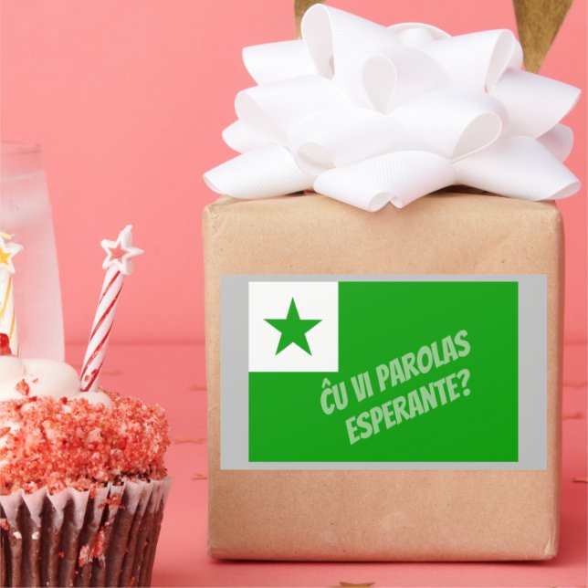 Ĉu vi parolas Esperante? Rectangular Sticker (Party)
