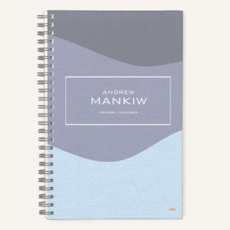 Cuaderno Cuadriculado Waves Blue-Gray Gridded Notebook