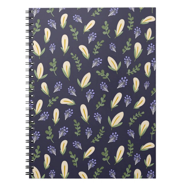 Cuaderno de espiral flor de agua y lavanda notebook (Front)