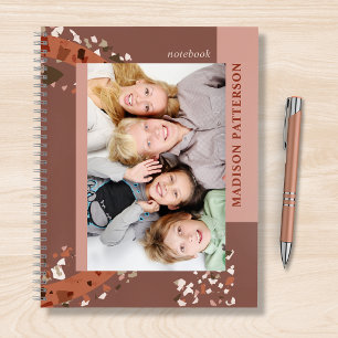 Cuaderno Foto moderna Terrazzo Nombre personalizado