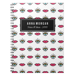 Cuaderno Kitschy Eyes & Lips Nombre personalizado