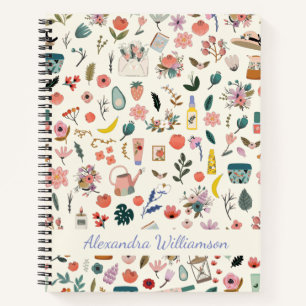 Cuaderno Patrón de la naturaleza de la belleza botánica per