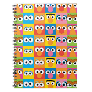 Cuaderno Patrón de ojos de personajes de la calle Sesame