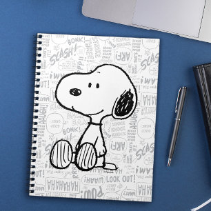 Cuaderno PEANUTS   Snoopy on Black White Comics