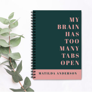 Cuaderno Periódico moderno de tipografía verde y rosa mínim