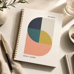 Cuaderno Resumen moderno Revista geométrica elegante minima