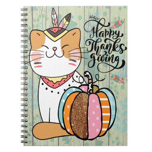 Cuaderno_thanksgiving_cat_greeting Notebook