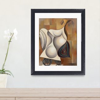 Cuadro enmarcado Mujer en ruedas Framed Art