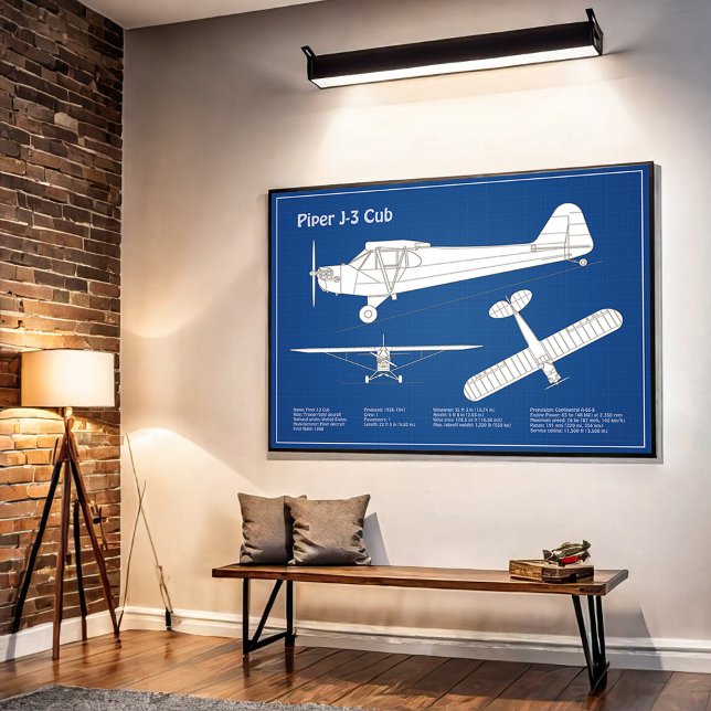 Cub Airplane - Airplane Blueprint Plans ABD Poster (Creator Uploaded)
