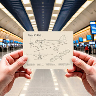 Cub Airplane - Airplane Blueprint Plans SD Postcard