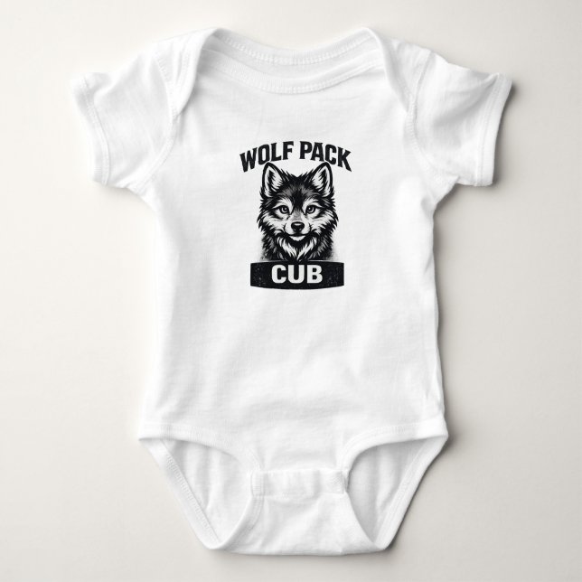 Cub baby wolf pack matching family tee onepiece  (Front)