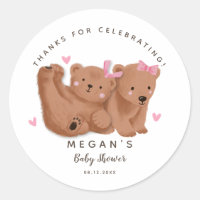 Cub Twin Bears Girls Baby Shower