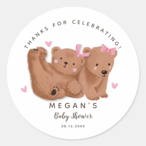 Cub Twin Bears Girls Baby Shower 