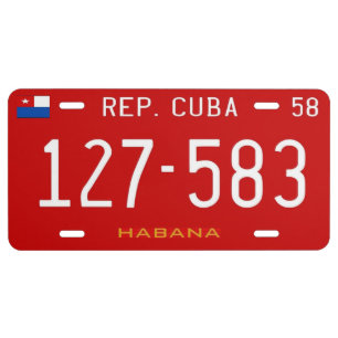 Cuba 1950's Metal License Plate (Havana)