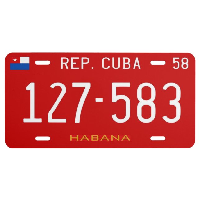 Cuba 1950's Metal License Plate (Havana) (Front)