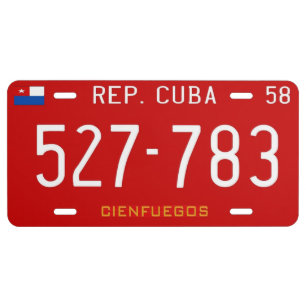 Cuba 1958 Metal License Plate (Cienfuegos)
