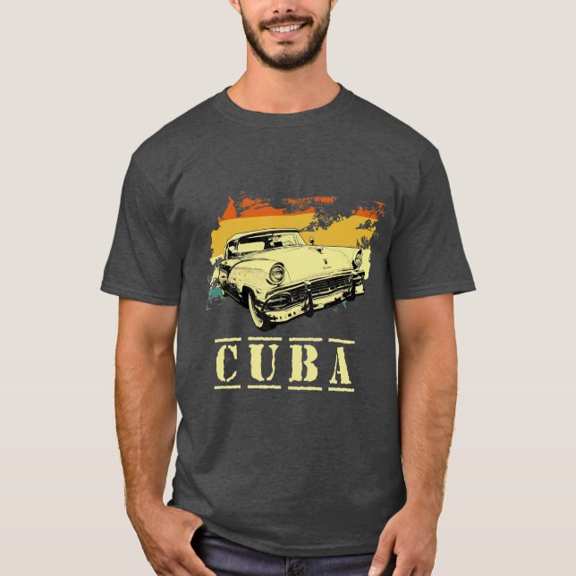Cuba 80s Retro Vintage Summer Sunset T-Shirt (Front)