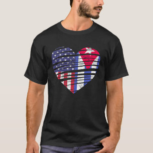 Cuba American Grown Heart USA Patriot Heritage Mon T-Shirt