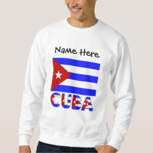 Cuba and Cuban Flag Light Blue Personalized  Sweatshirt