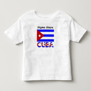 Cuba and Cuban Flag Light Blue Personalized  Toddler T-shirt