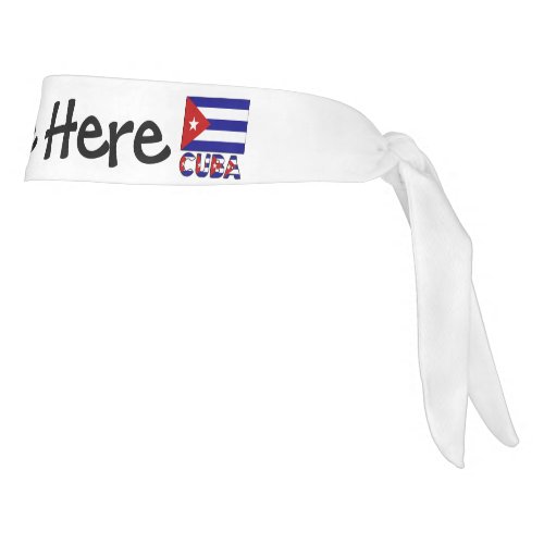 Cuba and Dark Blue Cuban Flag with Your Name Tie H Tie Headband