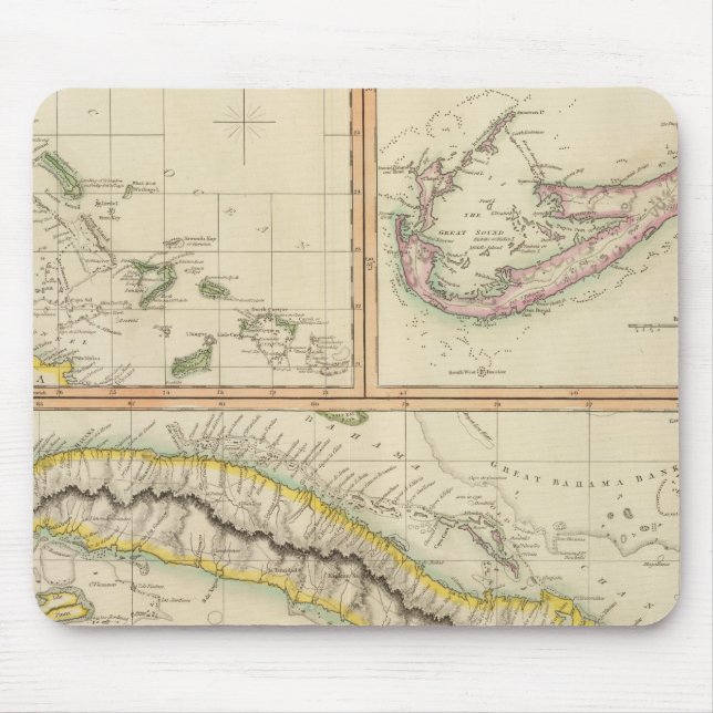 Cuba, Bahama I, Bermudas Mouse Pad (Front)