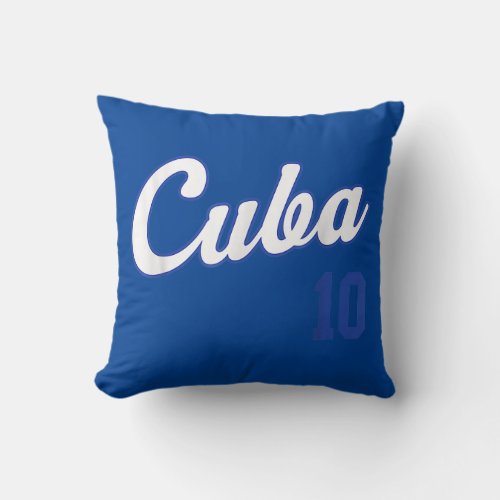 Cuba Baseball Remera Beisbol Cuban Jersey 10 1 Throw Pillow