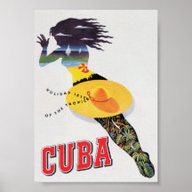 Cuba Beach Vintage Travel Poster