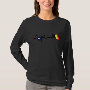 Cuba Belgium Flag Cuban Belgian Heartbeat 1 T-Shirt