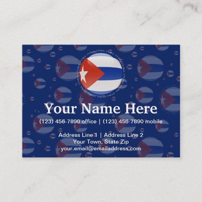 Cuba Bubble Flag Business Card (Front)