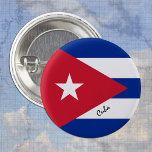 Cuba button, patriotic Cuban Flag fashion Button<br><div class="desc">Buttons: Cuba & Cuban Flag - love my country,  travel,  holiday,  national patriots / sports fans</div>