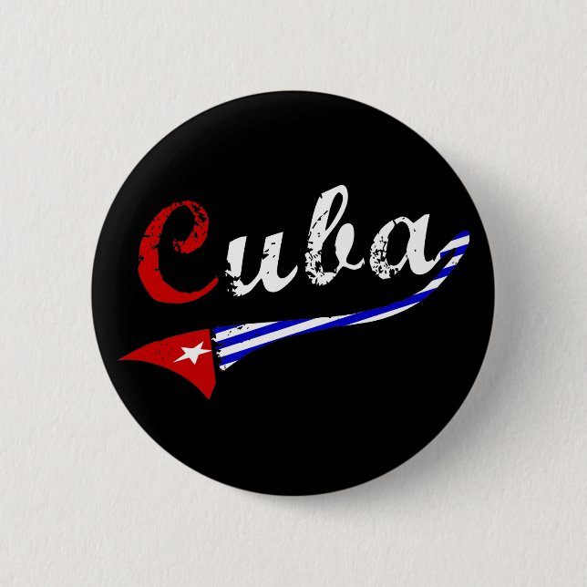 Cuba Button with Cuban Flag Colors (Front)