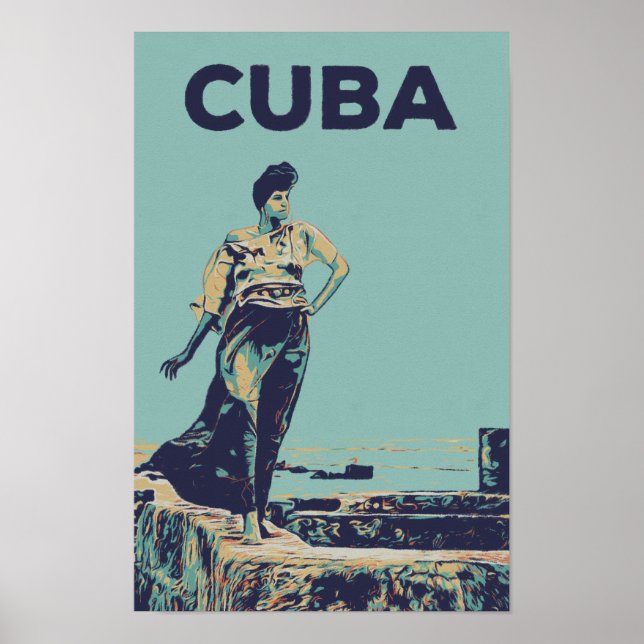Cuba Caribbean proud woman of Havana Postcard Poster (Front)