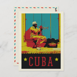 Cuba Caribbean typical musician of Havana Postcard
