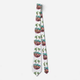 Cuba Classic Car logo Neck Tie