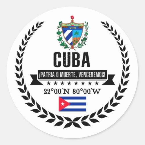 Cuba Classic Round Sticker