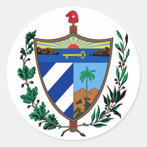 cuba coat of arms classic round sticker