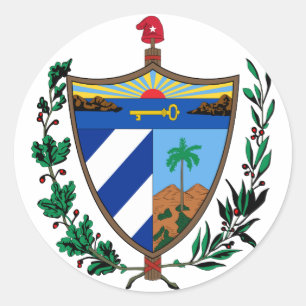cuba coat of arms classic round sticker