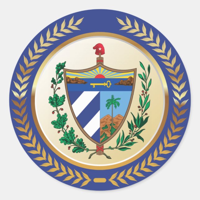 Cuba Coat of Arms Classic Round Sticker (Front)