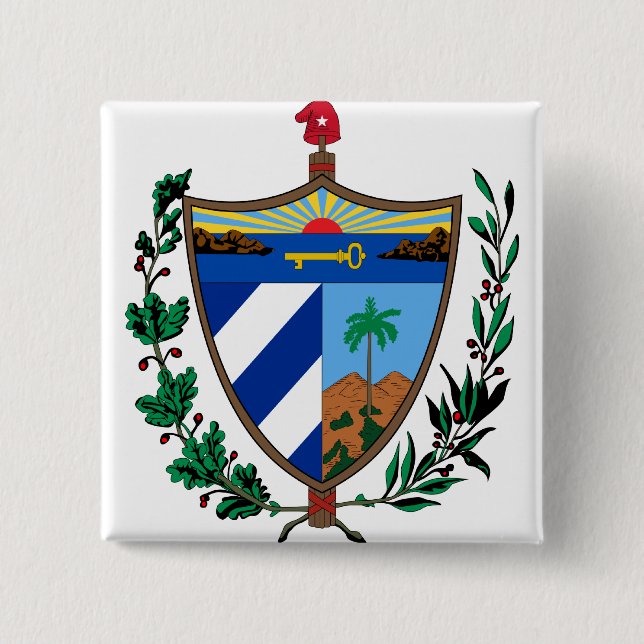Cuba Coat of arms CU Button (Front)