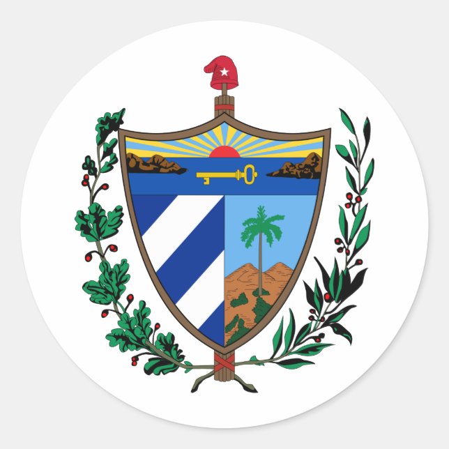 Cuba Coat of arms CU Classic Round Sticker (Front)