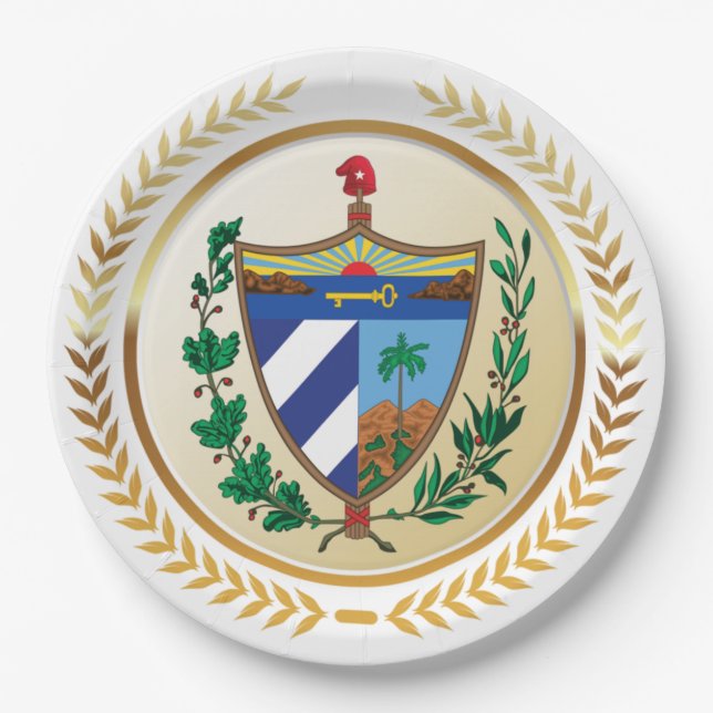 Cuba Coat of Arms Paper Plates (Front)