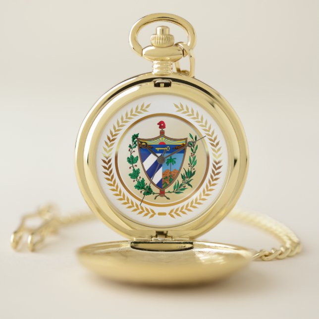 Cuba Coat of Arms Pocket Watch (Inside)