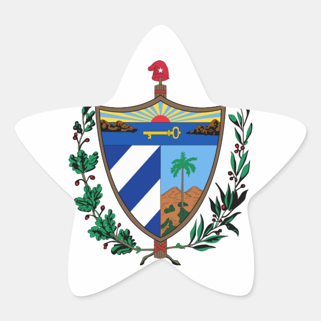 cuba coat of arms star sticker (Front)