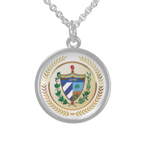 Cuba Coat of Arms Sterling Silver Necklace