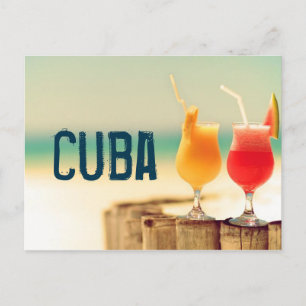 Cuba cocktails postcard