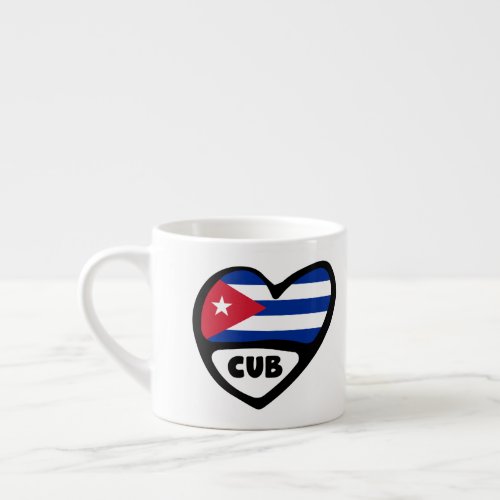 Cuba Country Code Flag Heart CUB Espresso Cup