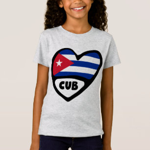 Cuba Country Code Flag Heart, CUB T-Shirt